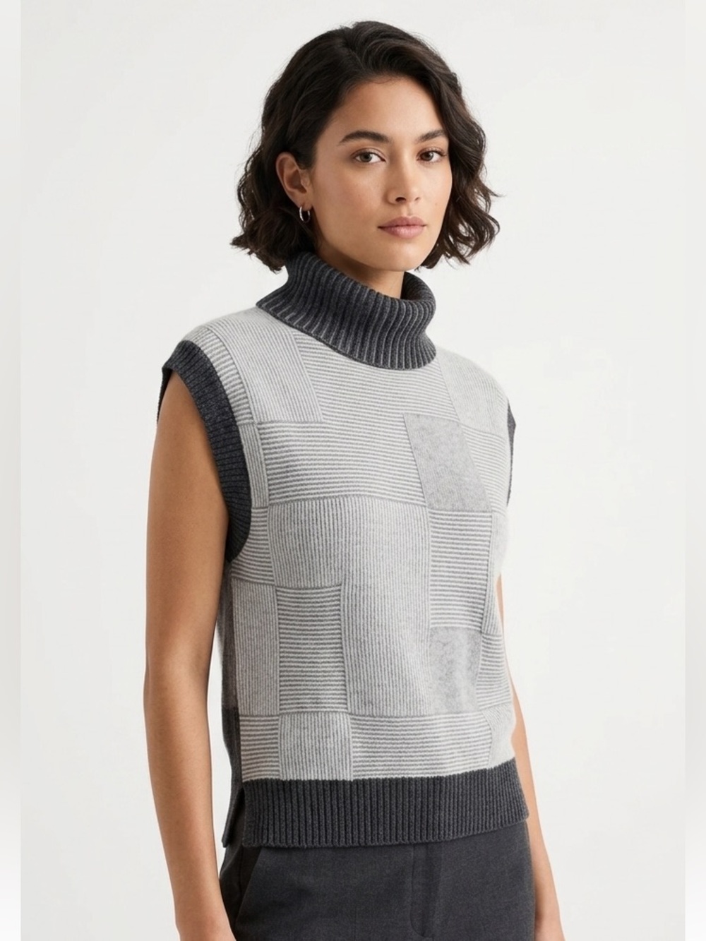 Duffy Cashmere Merino Wool Blend Cowl Neck Knit Small Preppy Academia Classic